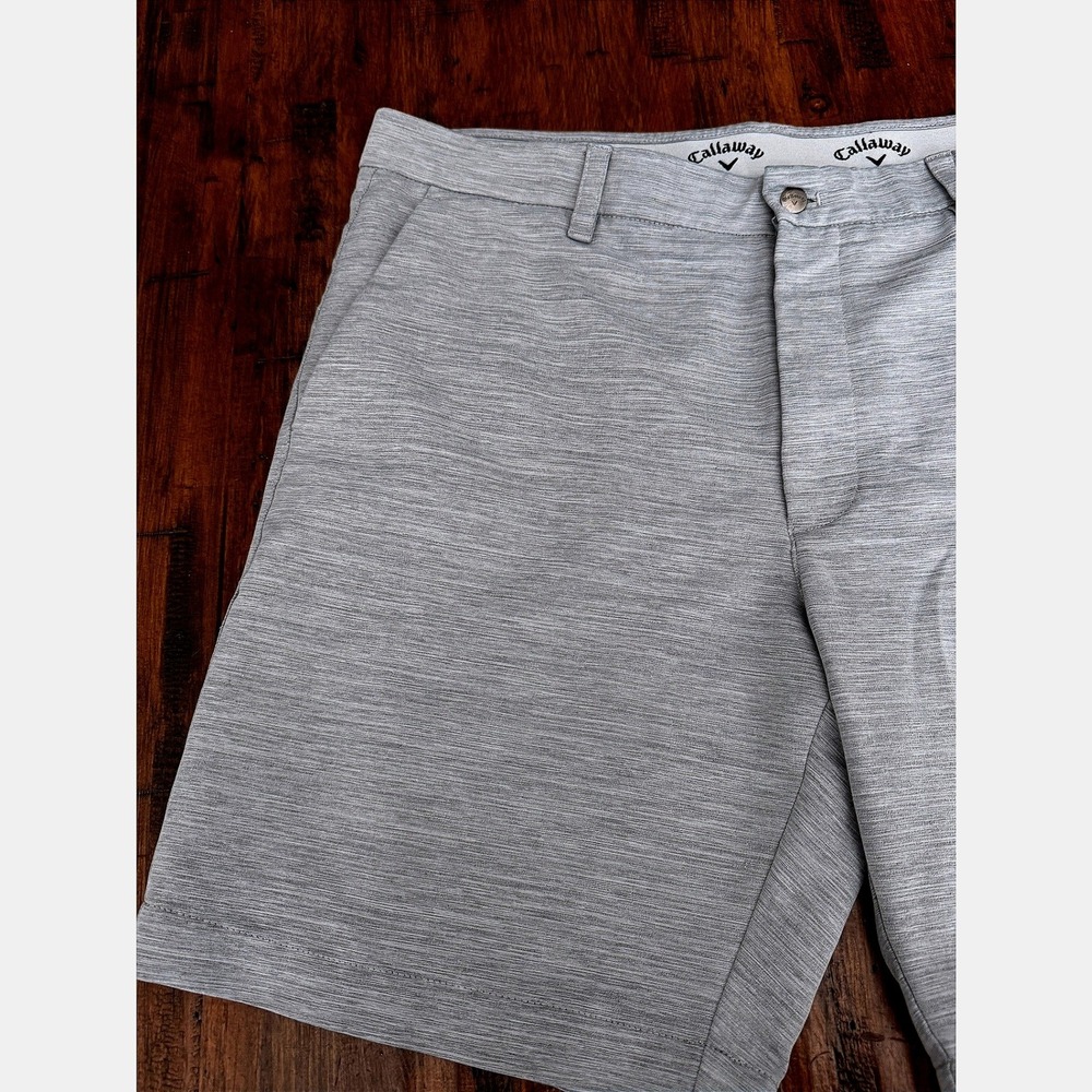 Callaway Mens Gray Heathered Performance Golf Shorts Size 36 Stretch Activewear